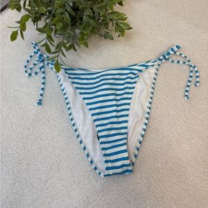 Cotton On blue white ribbed bikini